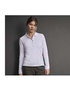 T-146-Womens Luxury Stretch Long Sleeve Polo 2
